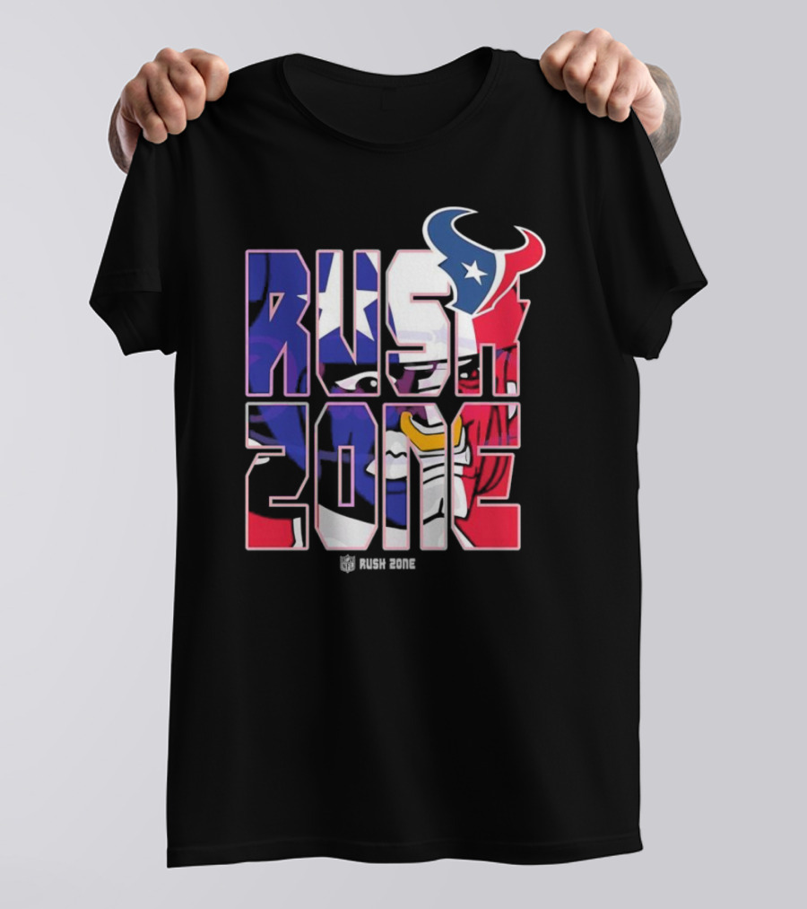 Houston Texans NFL Rush Zone Cartoon Football Logo T-Shirt