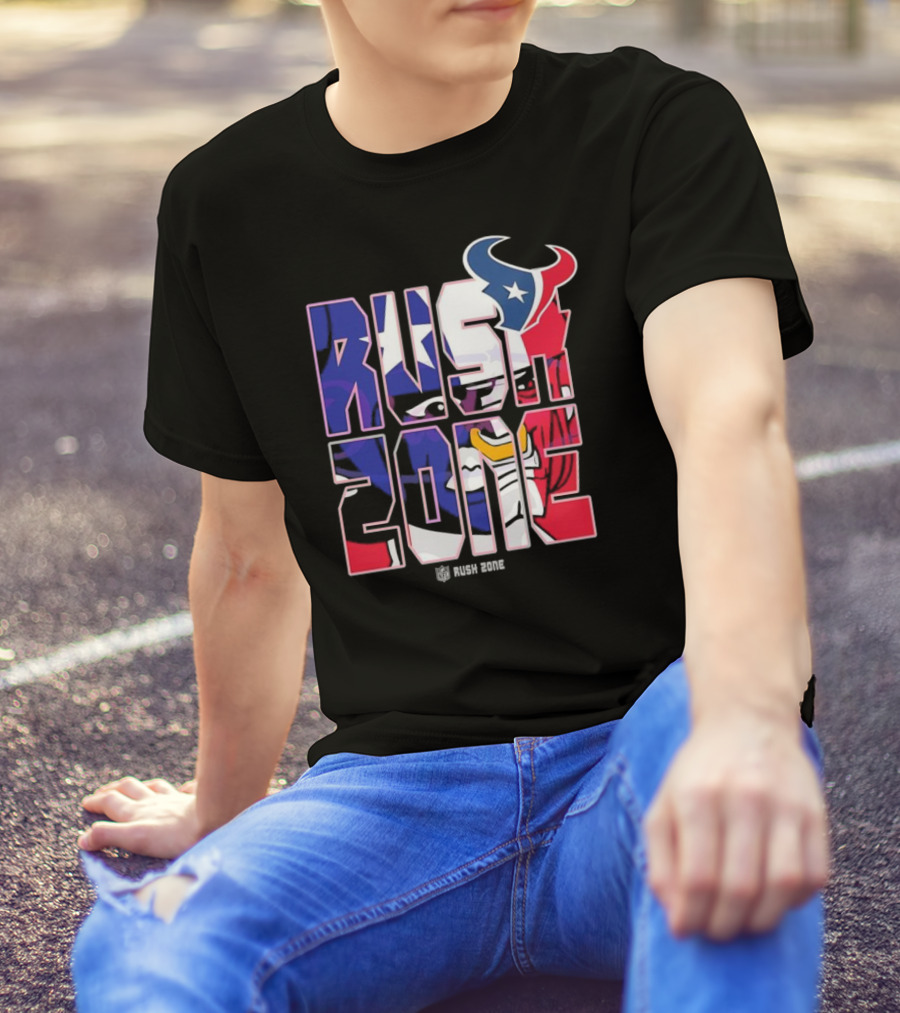 Houston Texans NFL Rush Zone Cartoon Football Logo T-Shirt