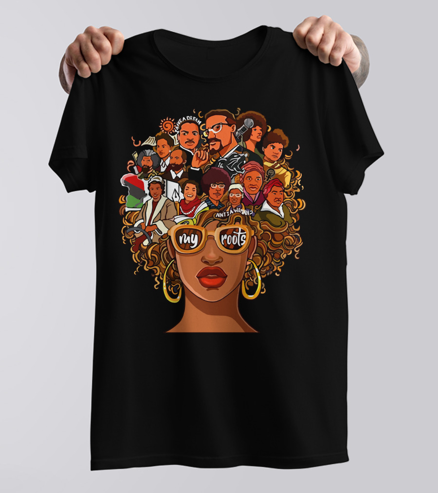 My Roots Icons With Cultural Heritage Faces And Bold Hair T-Shirt