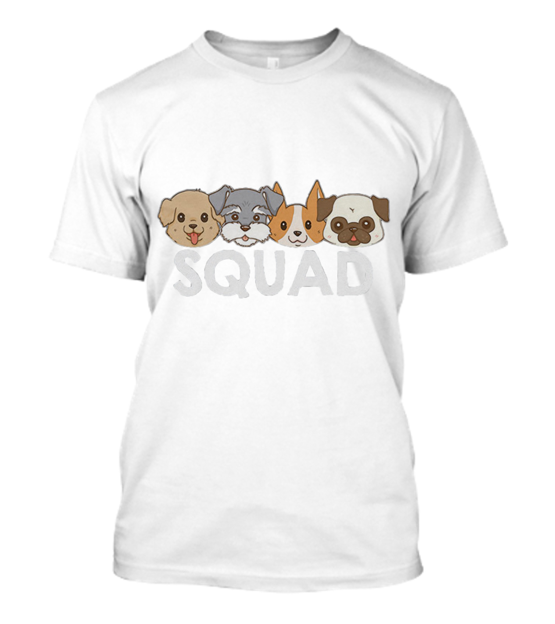 Cute Dogs Squad Faces T-Shirt