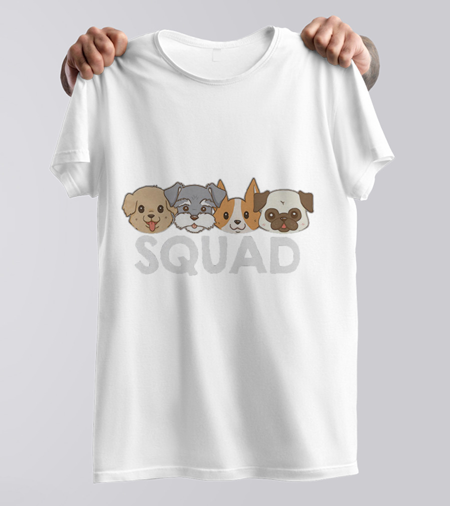 Cute Dogs Squad Faces T-Shirt