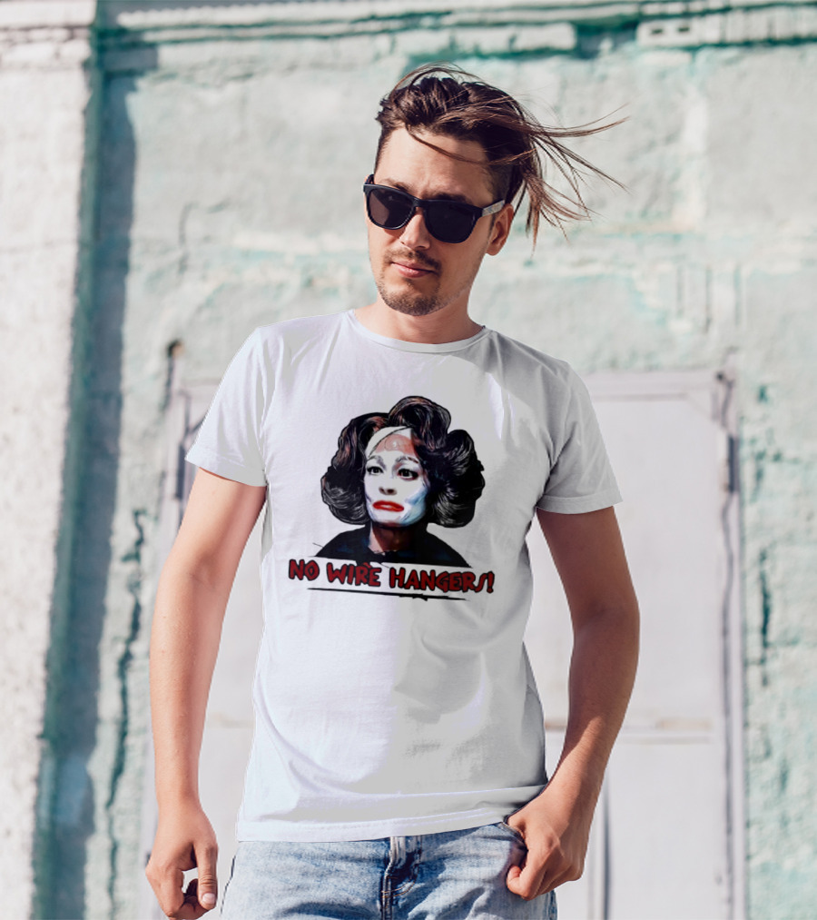 Joan Crawford No Wire Hangers Face Paint Horror T-Shirt