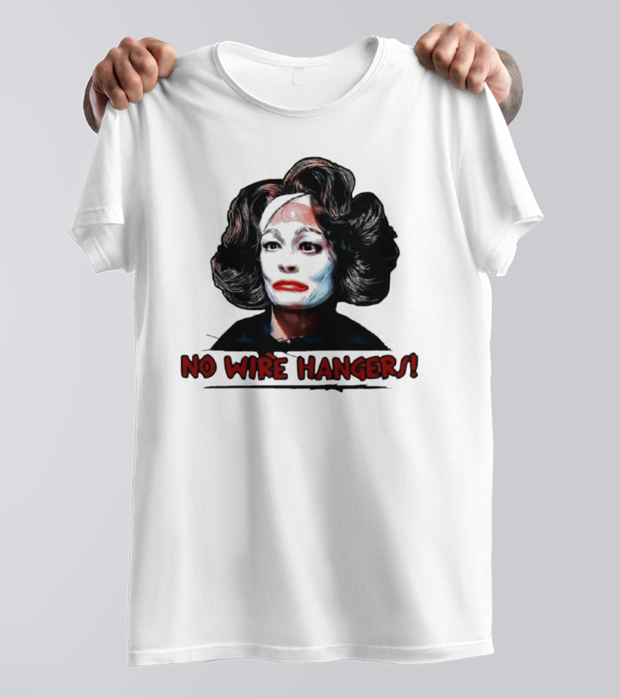 Joan Crawford No Wire Hangers Face Paint Horror T-Shirt