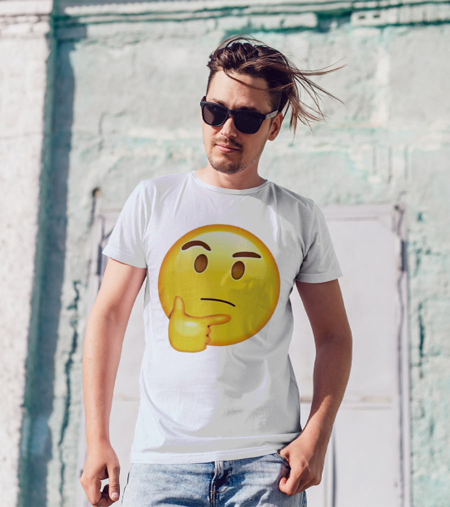 Moji Curious Thinking Face Emoji T-Shirt