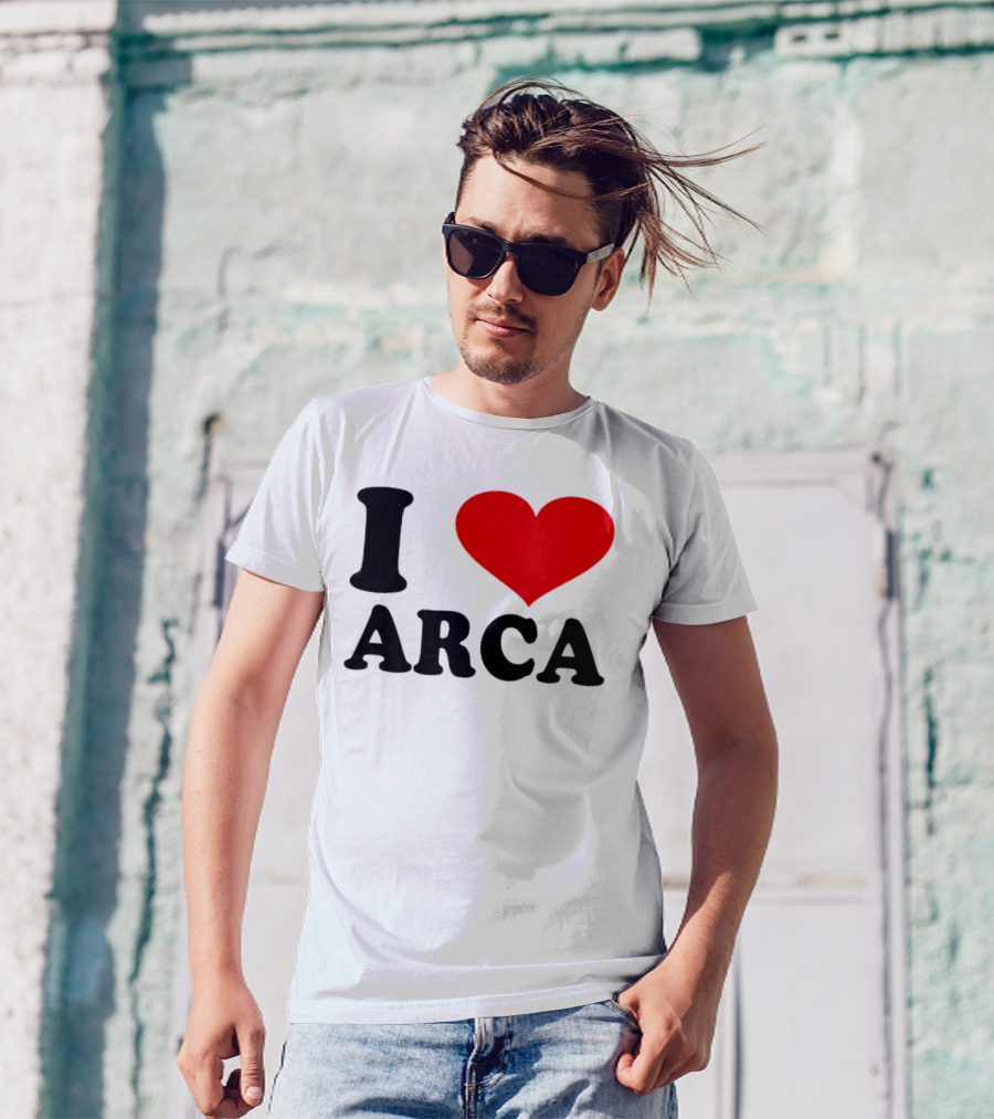 I Heart Arca Bold Text With Red Heart T-Shirt