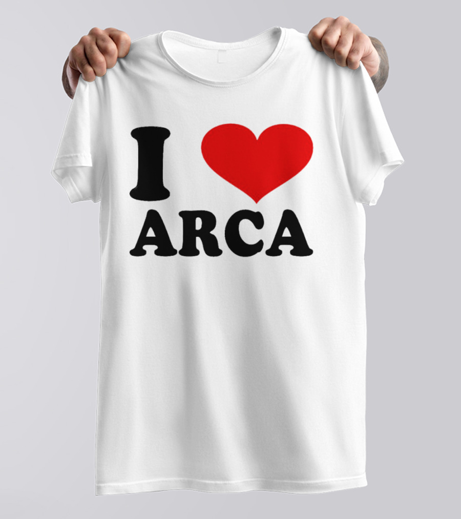 I Heart Arca Bold Text With Red Heart T-Shirt