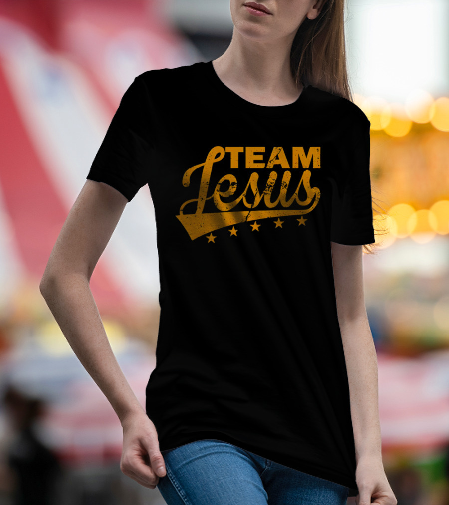 Team Jesus Vintage Style Retro Stars T-Shirt