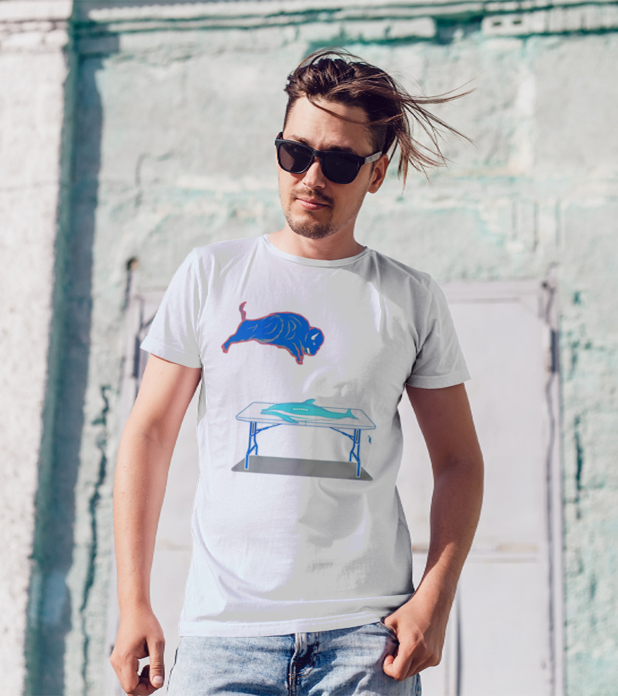 Buffalo Bills Jumping Over Table Miami Dolphins T-Shirt