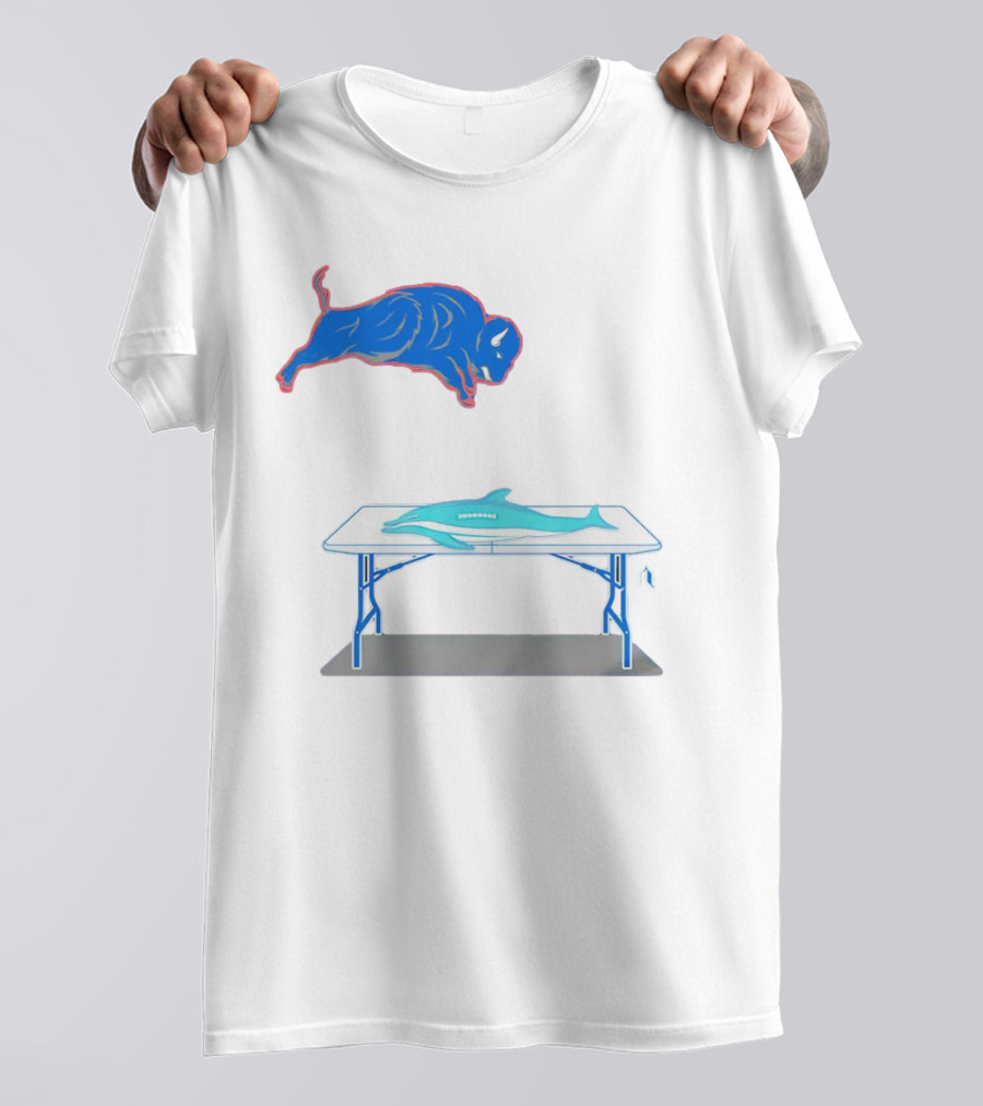 Buffalo Bills Jumping Over Table Miami Dolphins T-Shirt