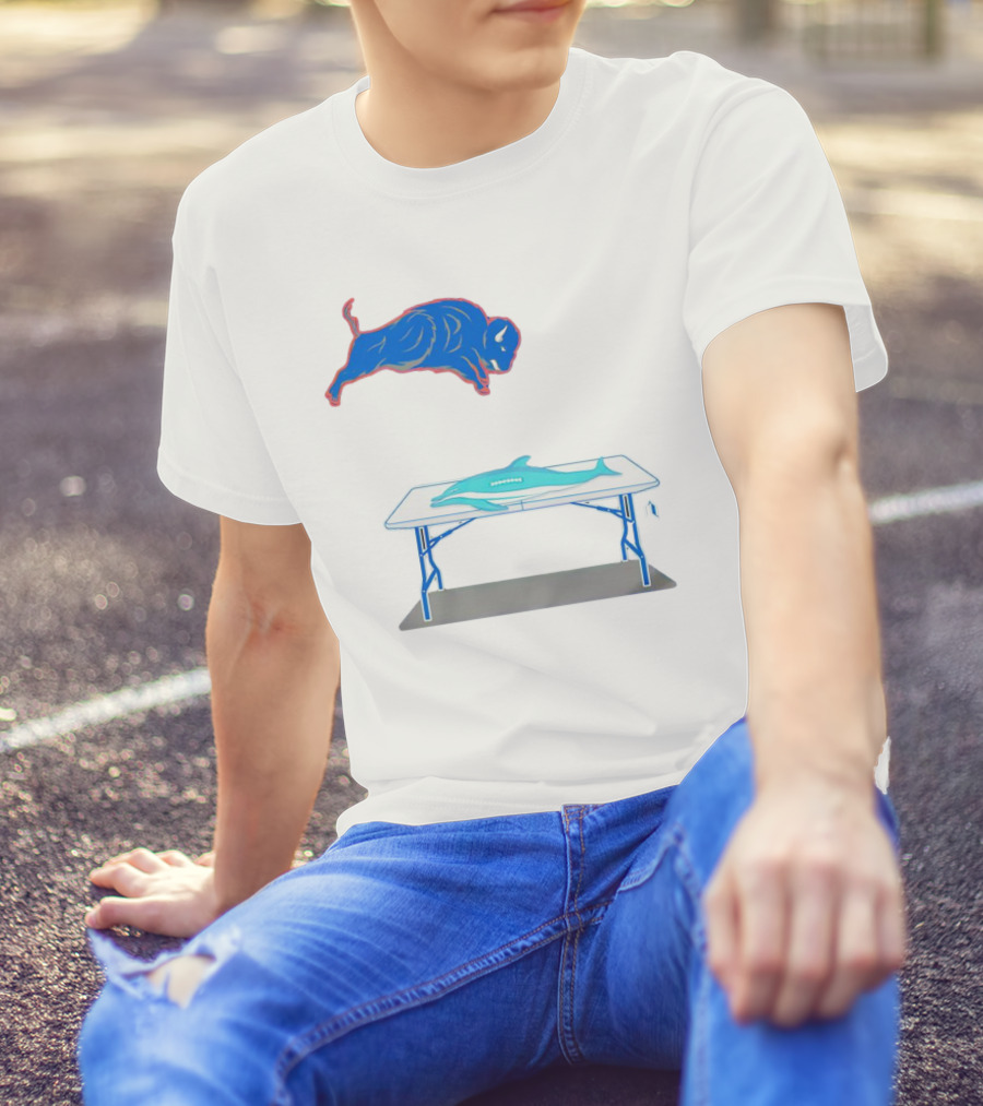 Buffalo Bills Jumping Over Table Miami Dolphins T-Shirt