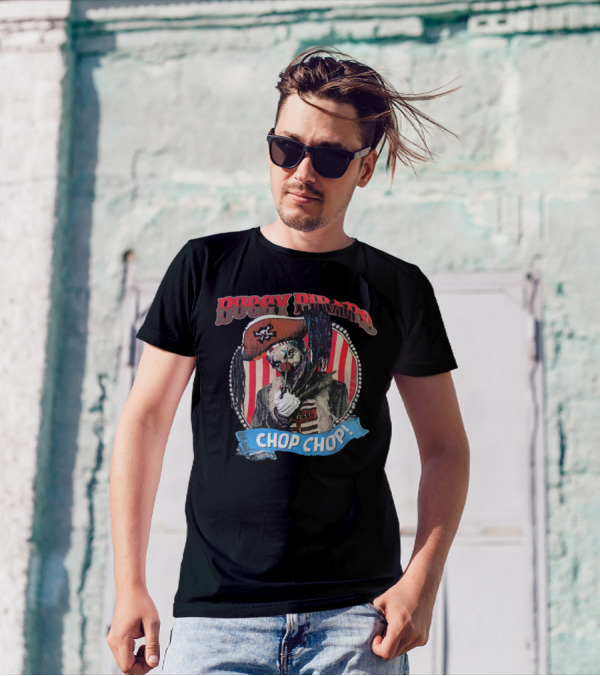 Buggy Pirates Chop Chop Stripe Pattern Clown With Red Hat T-Shirt