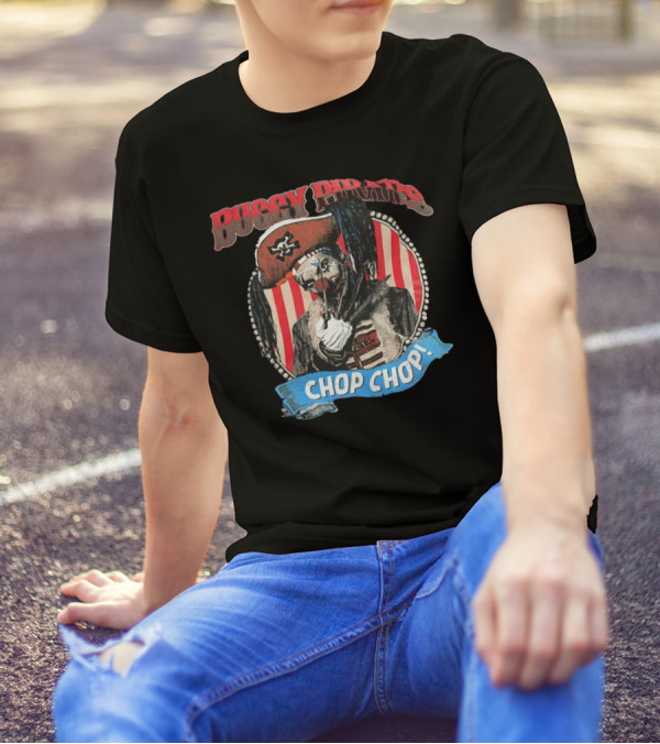 Buggy Pirates Chop Chop Stripe Pattern Clown With Red Hat T-Shirt