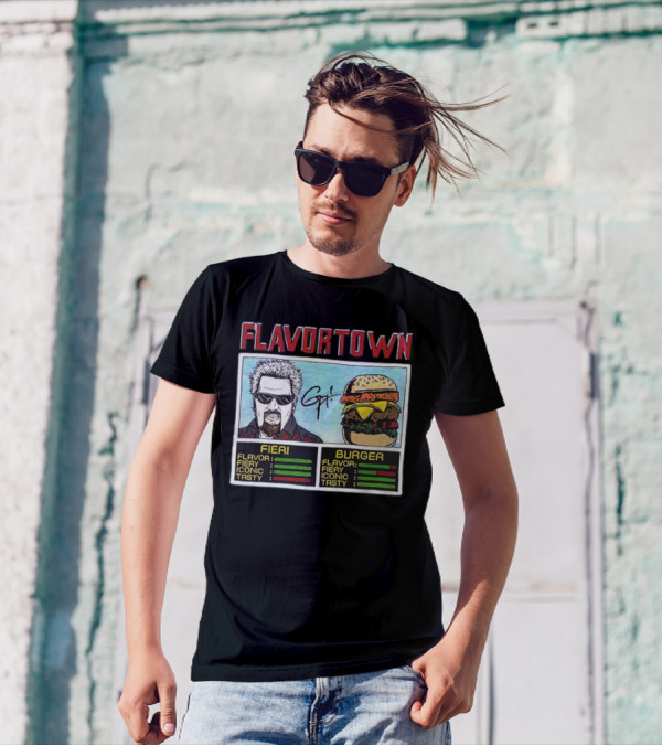 Flavortown Fieri Burger Flavor Fiery Iconic Tasty T-Shirt