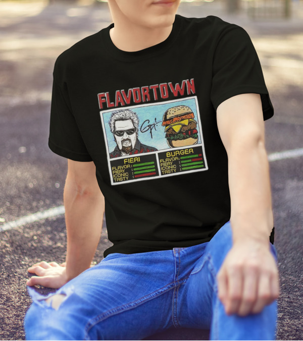 Flavortown Fieri Burger Flavor Fiery Iconic Tasty T-Shirt