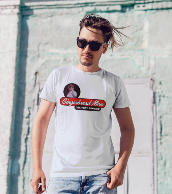 Gingerbread Man Delivery Service Cool Thumbs Up T-Shirt