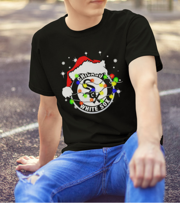 Chicago White Sox Christmas Santa Hat With Lights T-Shirt