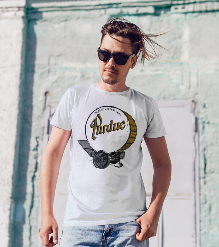 World's Largest Drum Purdue Black And Gold Band Heritage T-Shirt
