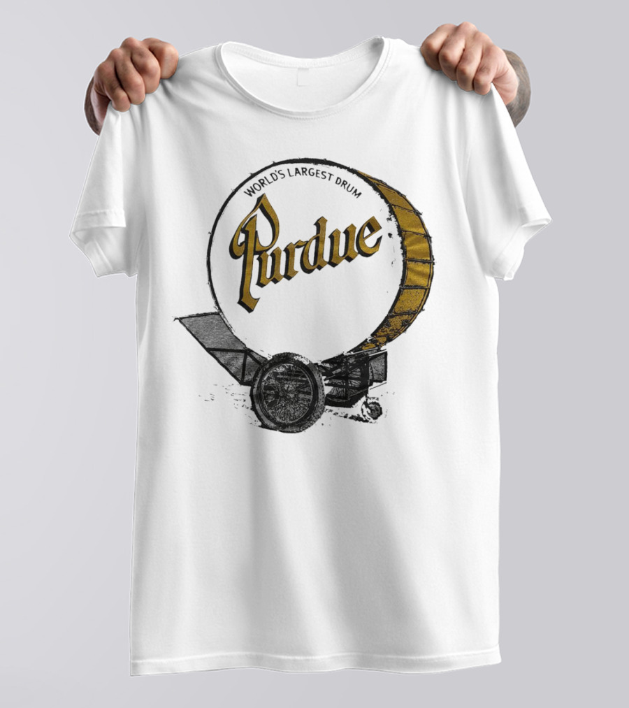 World's Largest Drum Purdue Black And Gold Band Heritage T-Shirt
