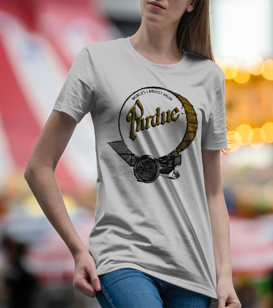 World's Largest Drum Purdue Black And Gold Band Heritage T-Shirt