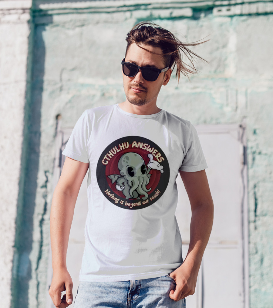 Cthulhu Answers Nothing Is Beyond Our Reach Cartoon T-Shirt