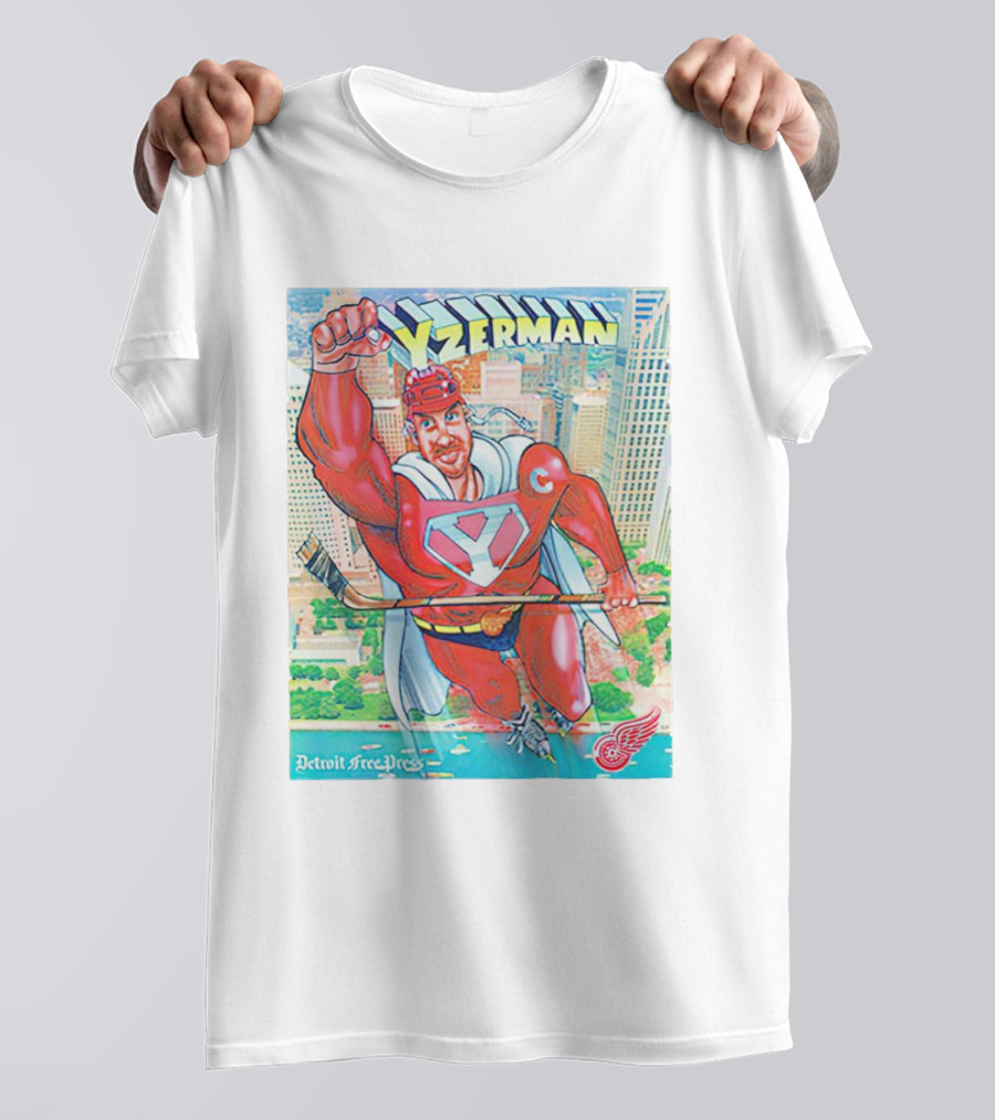 Yzerman Superman Detroit Free Press Red Wings T-Shirt