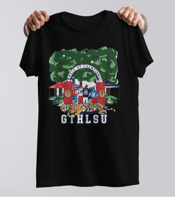 Ole Miss Rebels Vs LSU Tigers Walk Of Champions GTHLSU Tailgate Rivalry Scene T-Shirt