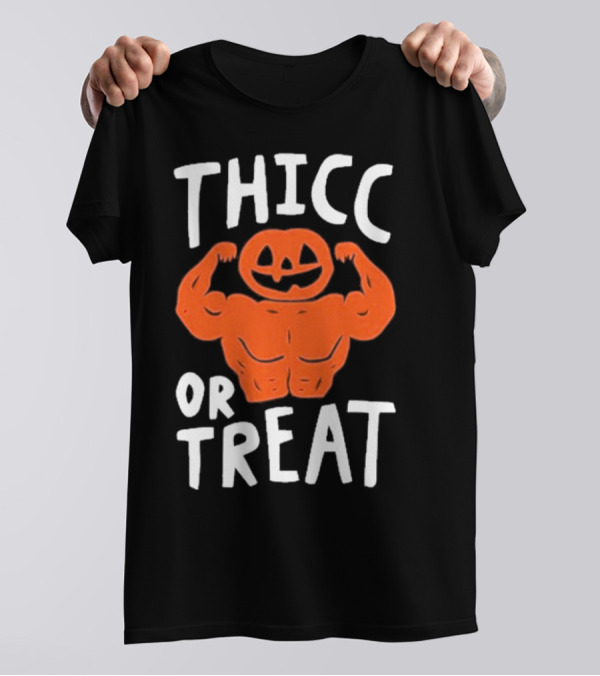 Bri Missbrisolo Thicc Or Treat Halloween Pumpkin Jack-O'-Lantern Bodybuilder T-Shirt