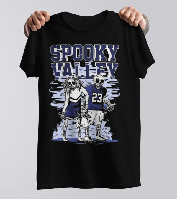 Spooky Valley Penn State Nittany Lions Halloween Skeleton Football Player And Cheerleader T-Shirt