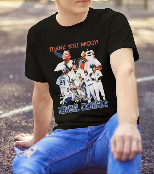 Thank You Miggy Miguel Cabrera Detroit Tigers Legend Signature T-Shirt