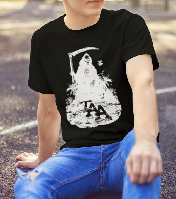 Treading Water TAA Grim Reaper With Scythe And Palm Trees T-Shirt