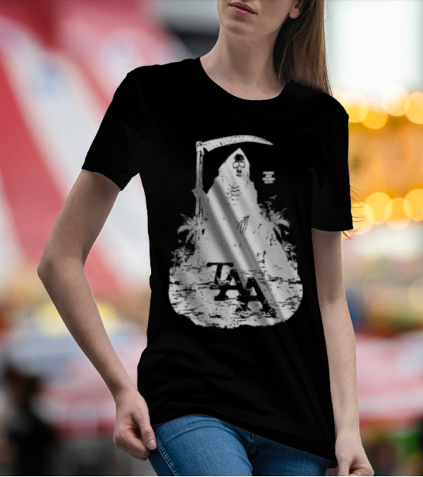 Treading Water TAA Grim Reaper With Scythe And Palm Trees T-Shirt
