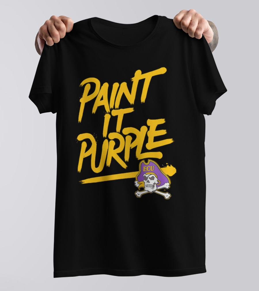 Paint It Purple Carolina ECU Pirates Skull T-Shirt