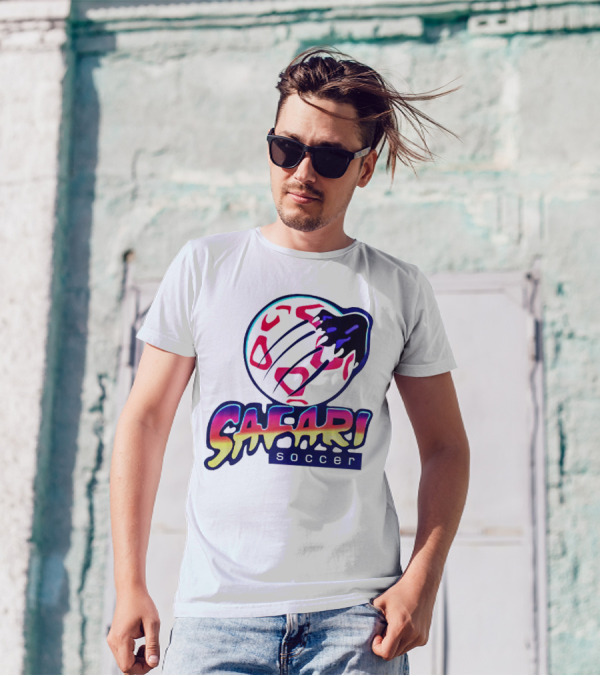 Detroit Safari Soccer Neon Animal Print球 T-Shirt