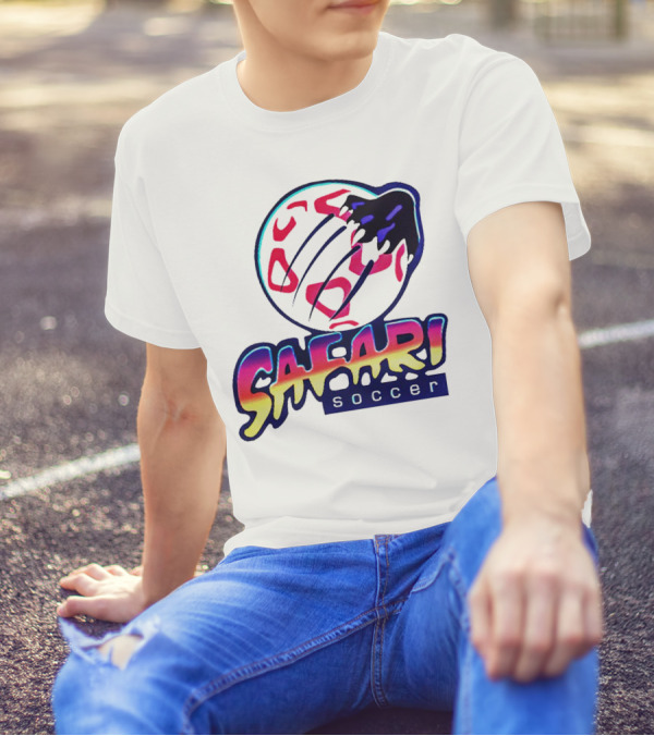 Detroit Safari Soccer Neon Animal Print球 T-Shirt