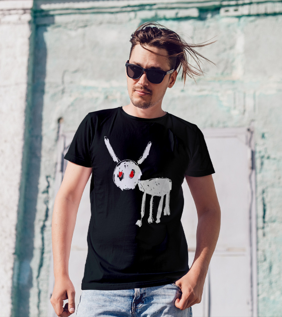 Drake For All The Dogs White Sketch Red Eyes T-Shirt