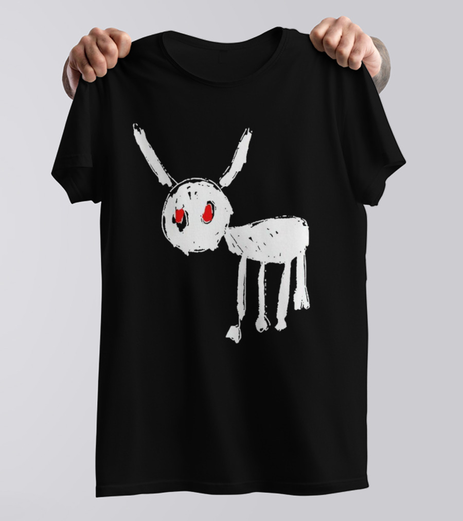 Drake For All The Dogs White Sketch Red Eyes T-Shirt