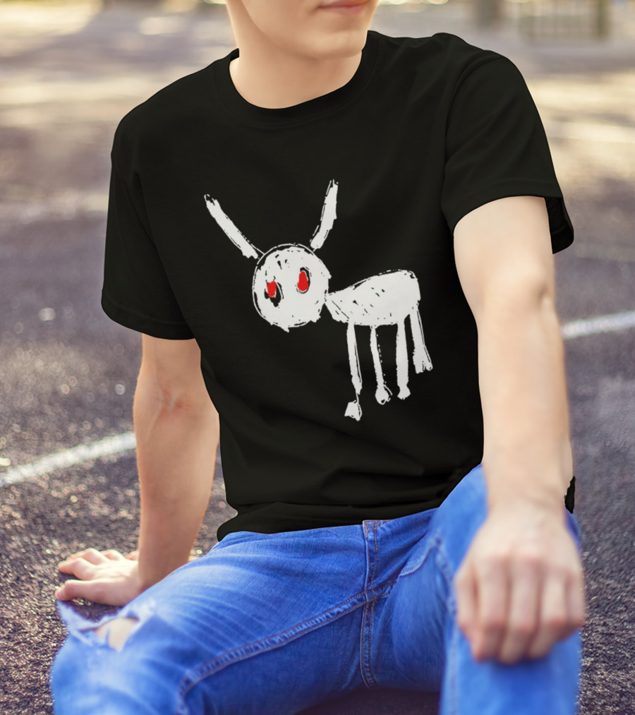 Drake For All The Dogs White Sketch Red Eyes T-Shirt