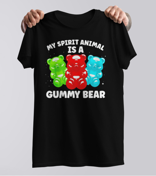 My Spirit Animal Is A Gummy Bear Trio Featuring Red Green And Blue Bears T-Shirt
