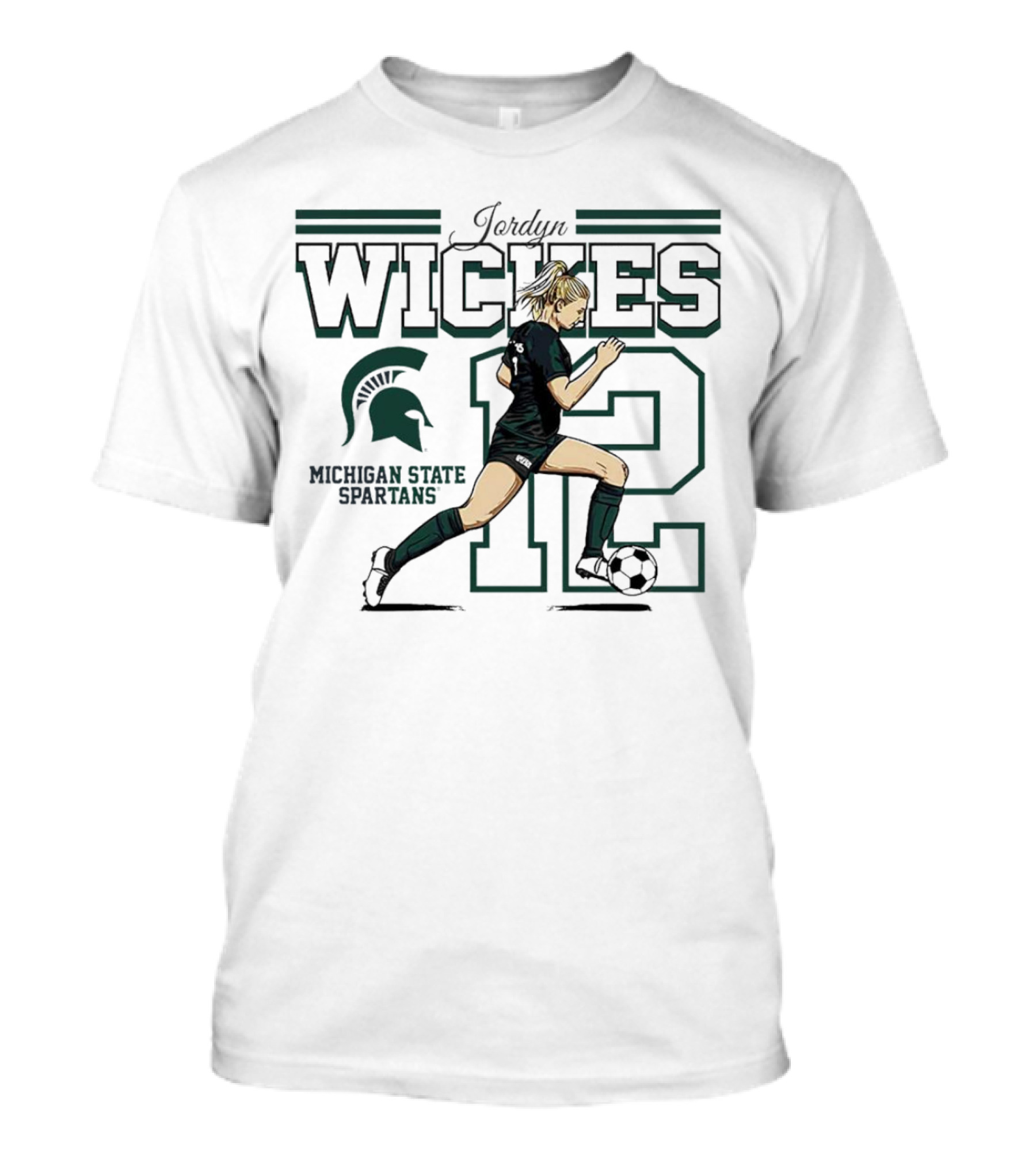 Jordyn Wickes Michigan State Spartans Soccer 12 Caricature T-Shirt