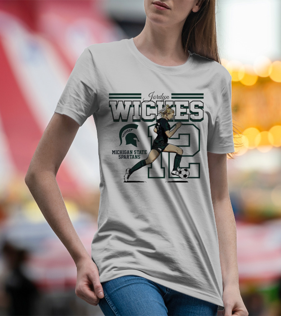 Jordyn Wickes Michigan State Spartans Soccer 12 Caricature T-Shirt