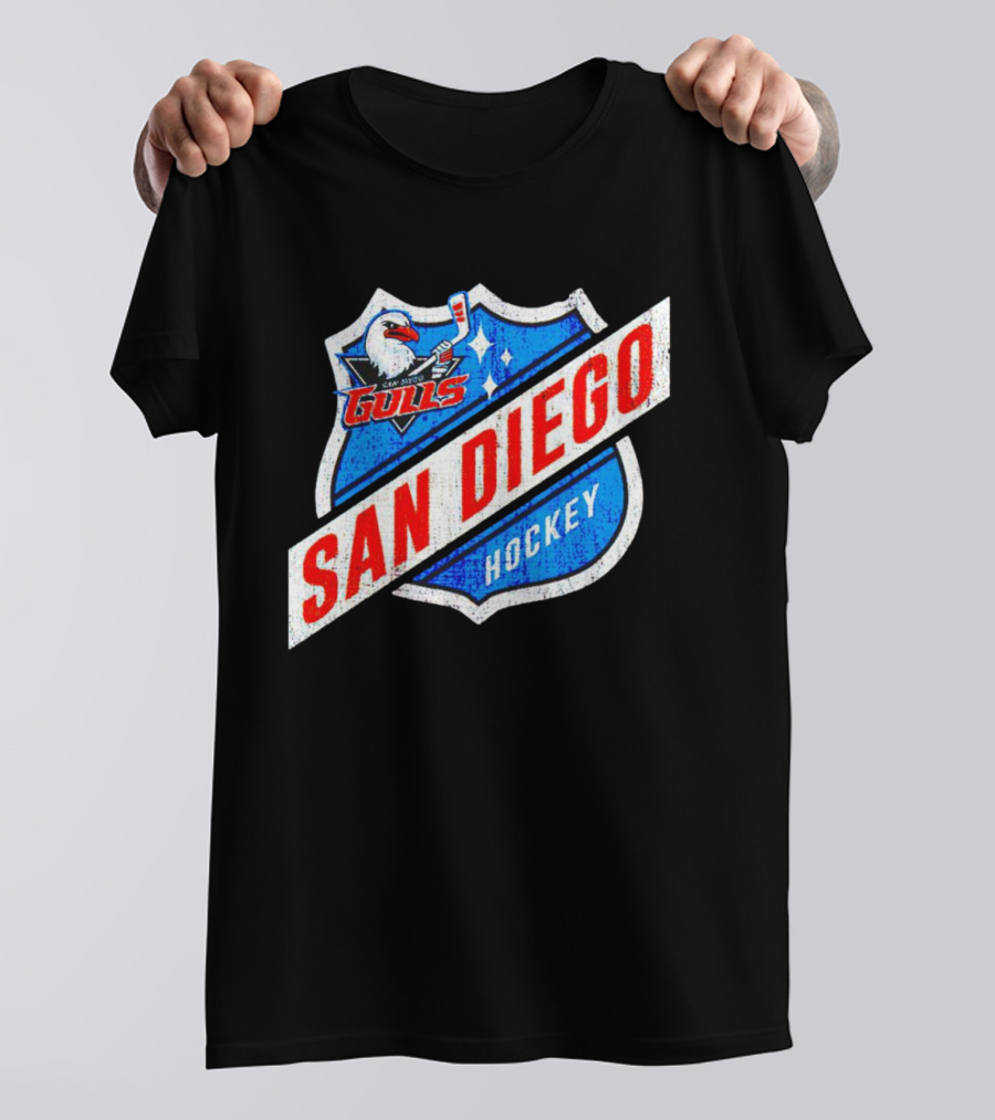 San Diego Gulls Hockey Team Shield Emblem T-Shirt