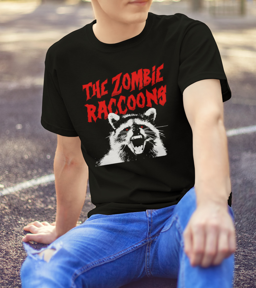 The Zombie Raccoons Fierce Creature Horror T-Shirt