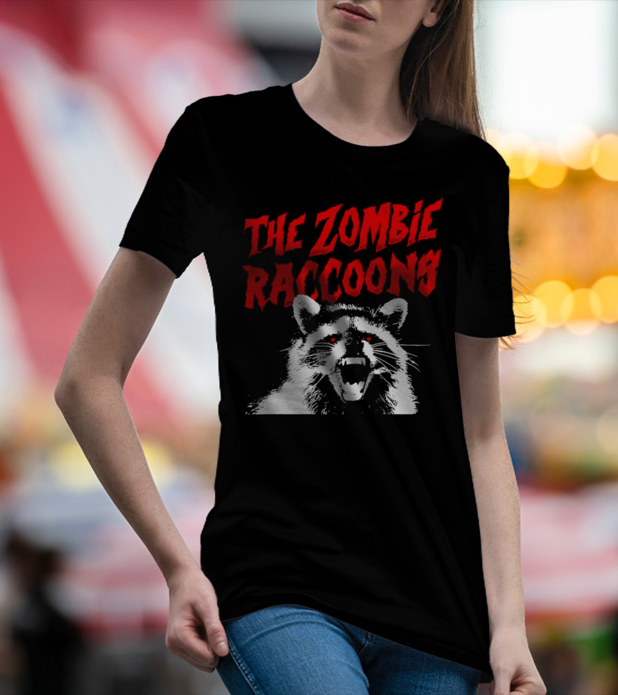 The Zombie Raccoons Fierce Creature Horror T-Shirt