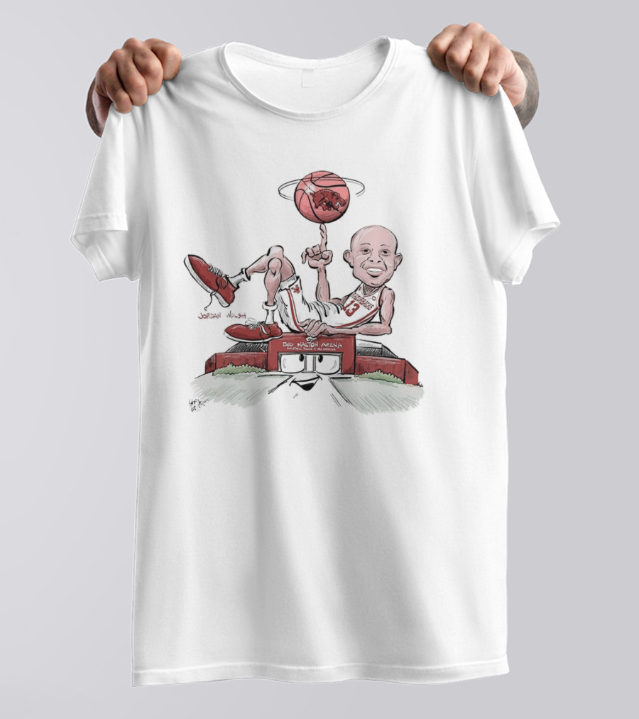 Arkansas Vs. Ole Miss Jordan Walsh Bud Walton Arena Basketball Caricature T-Shirt