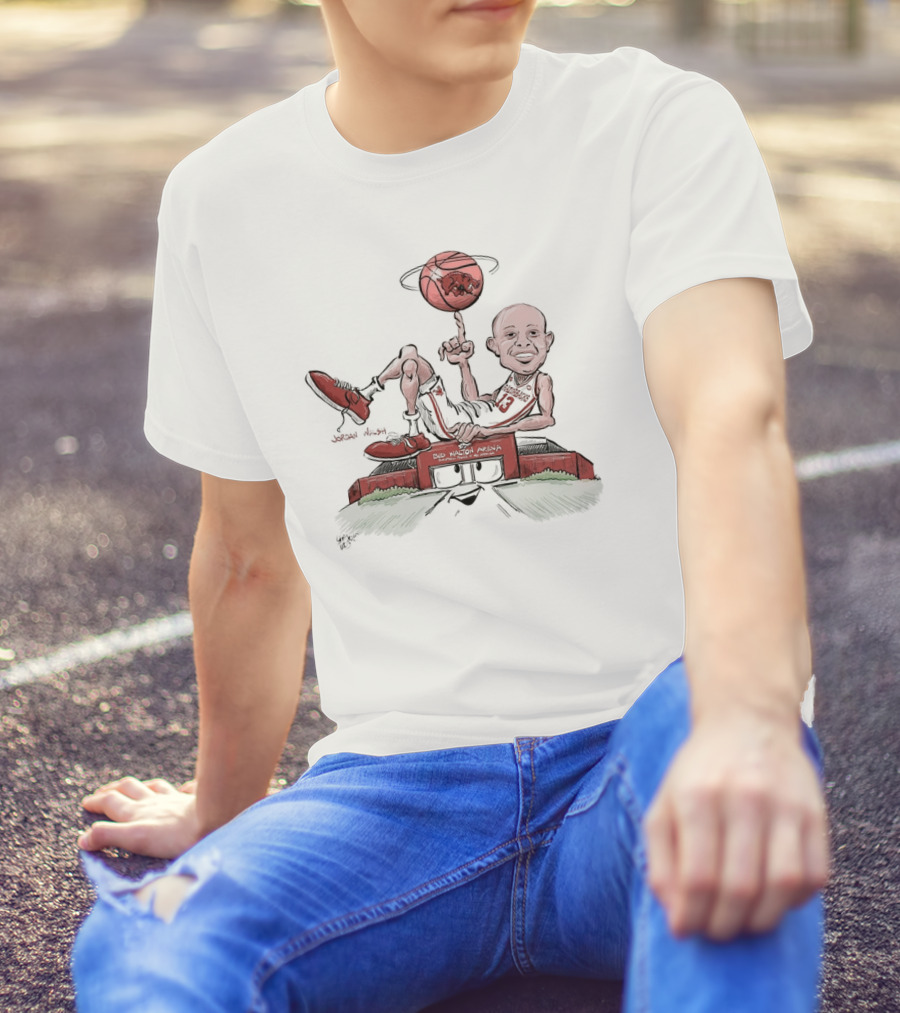 Arkansas Vs. Ole Miss Jordan Walsh Bud Walton Arena Basketball Caricature T-Shirt