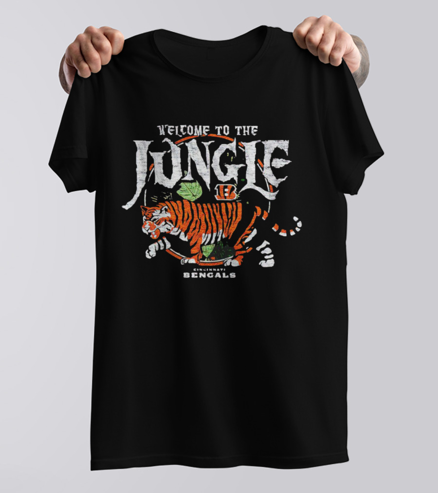 Cincinnati Bengals Welcome To The Jungle Vintage Tiger T-Shirt