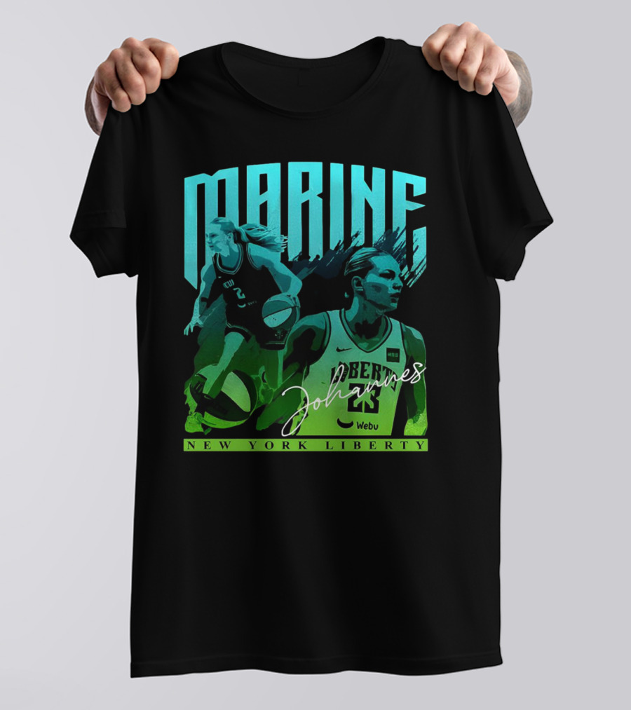Marine Johannes New York Liberty Signature Jersey Number 23 Webu Basketball T-Shirt