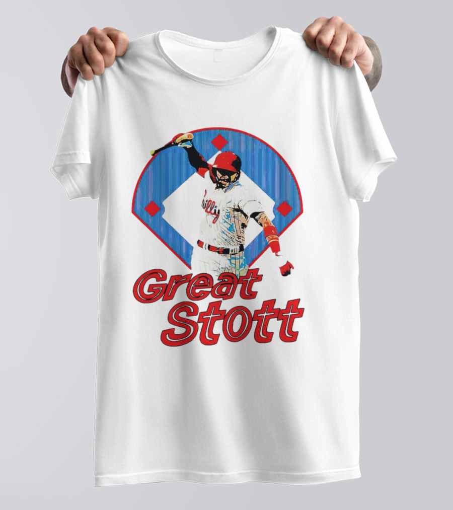 Great Stott Philadelphia Phillies Bat Spike T-Shirt