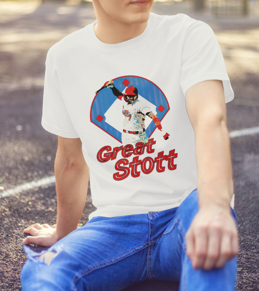 Great Stott Philadelphia Phillies Bat Spike T-Shirt