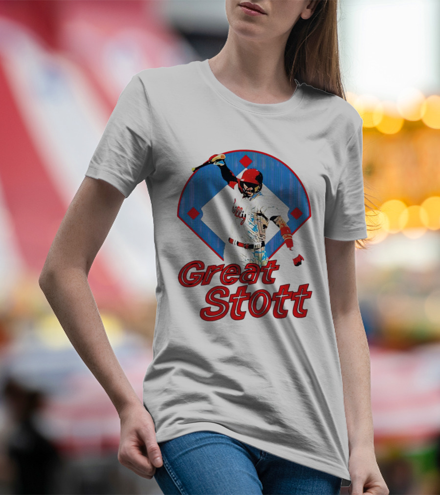 Great Stott Philadelphia Phillies Bat Spike T-Shirt